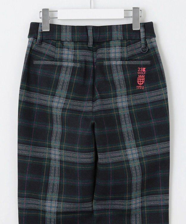 23区GOLF 【WOMEN】チェック柄裏起毛パンツ ダークグリーン系3
