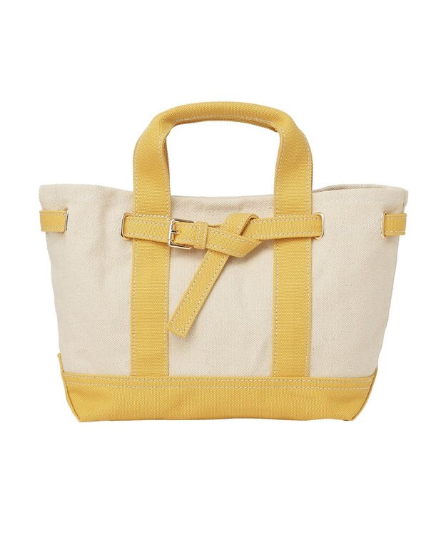 earth music&ecology 【Mサイズ】ベルトキャンバストートバッグ Yellow
