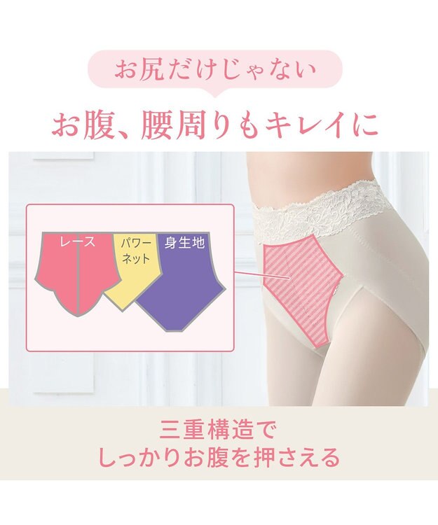 BRADELIS New York 【BRADELIS NewYork peace】おしりPラインレーシーロングショーツ23 パールグレージュ