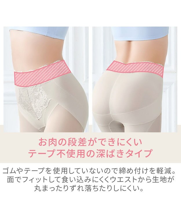 BRADELIS New York 【BRADELIS NewYork peace】おしりPラインレーシーロングショーツ23 パールグレージュ