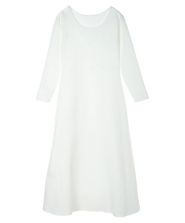 Green Parks フレアニットワンピース White