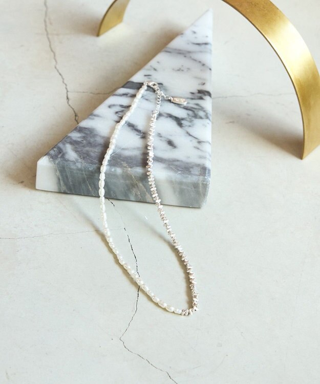 AMERICAN HOLIC パールミックスネックレス Silver