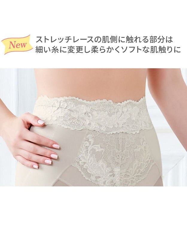 BRADELIS New York 【BRADELIS NewYork peace】おしりPラインレーシーロングショーツ23 パールグレージュ