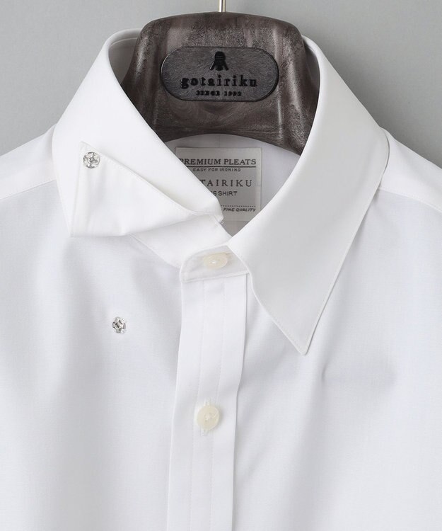 GOTAIRIKU 【形態安定】PREMIUMPLEATS_スナップダウン 通年ドレスシャツ ホワイト系