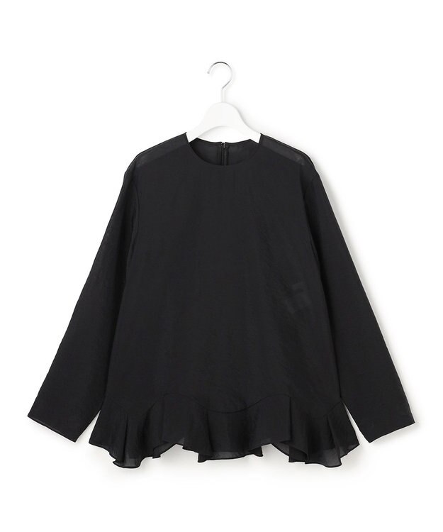 23区 【GOLD LABEL】オーガンジー ラッフルヘム ブラウス ブラック系