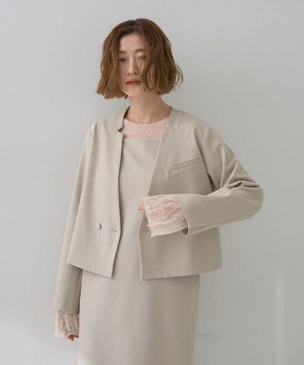 YECCA VECCA 袖レースシアートップス Ivory