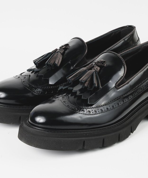 BONTRE 【LucaGrossi/ルカグロッシ】厚底メダリオンタッセルローファー/G961M-UA ブラック
