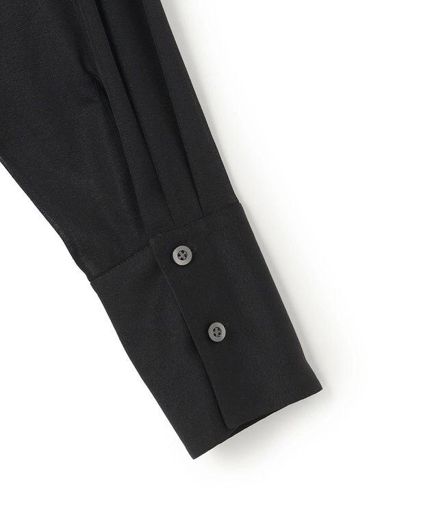 uncrave トリコットシフォン ロングシャツ ブラック