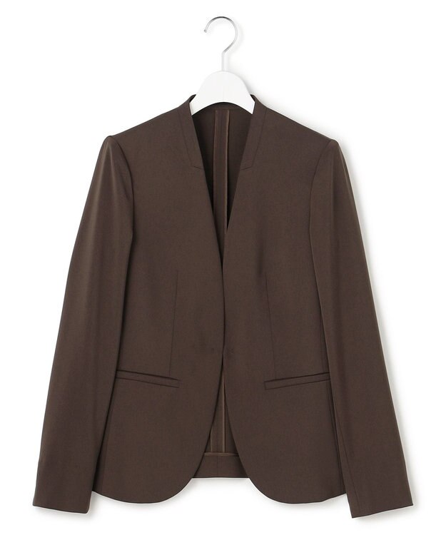 ICB L Fied ノーカラージャケット ブラウン系