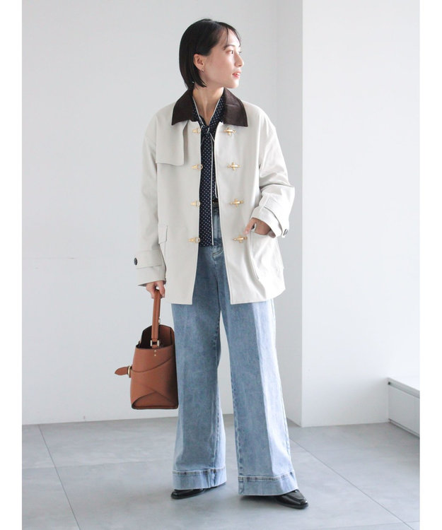 Te chichi ワイドデニムパンツ サックスブルー