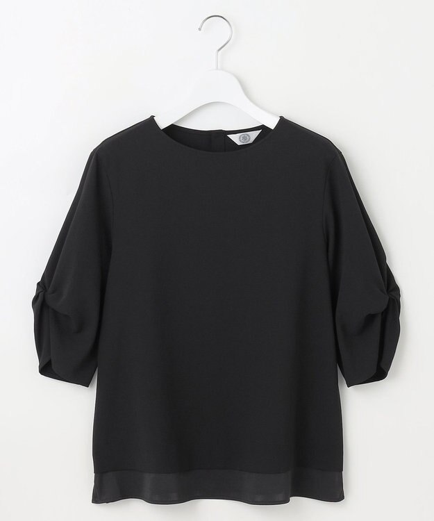 J.PRESS LADIES 【洗える・吸水速乾・接触冷感・セットアップ対応】Light ジョーゼット ブラウス ブラック系