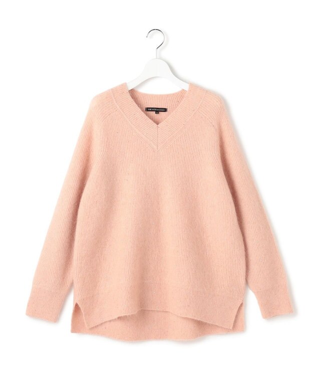 23区 モヘヤミックススパングル Vネック ニット ピンク系