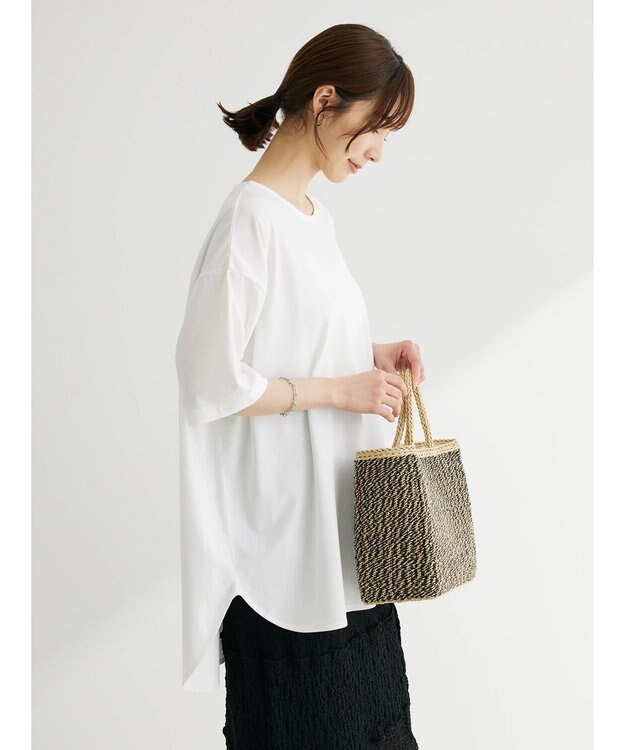 Green Parks 接触冷感バックカシュクールチュニック Off White