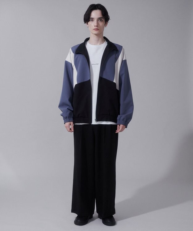 WEGO トロミスタンドブルゾン サックス