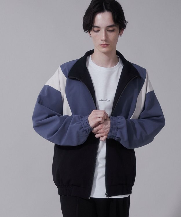 WEGO トロミスタンドブルゾン サックス