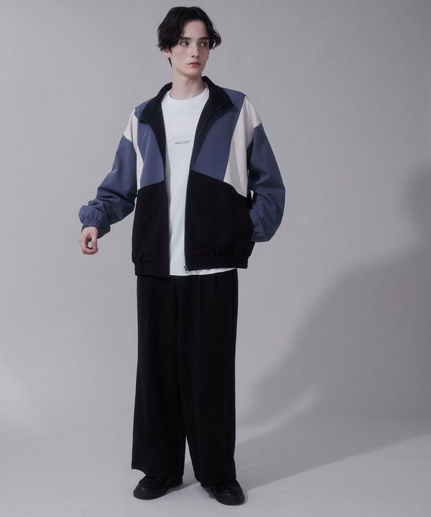 WEGO トロミスタンドブルゾン サックス