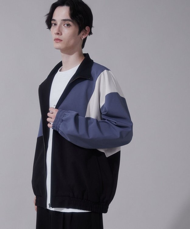 WEGO トロミスタンドブルゾン サックス