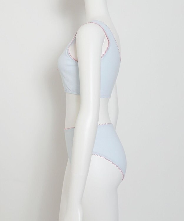 WEGO 【ハーフトップ＆ショーツセット】Liliane　Ciel　　レースアップリボン サックス