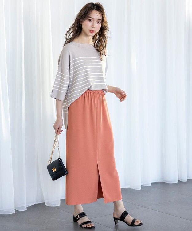 ANY SIS 【撥水・接触冷感・UVカット】コンフォートイージー スカート オレンジ