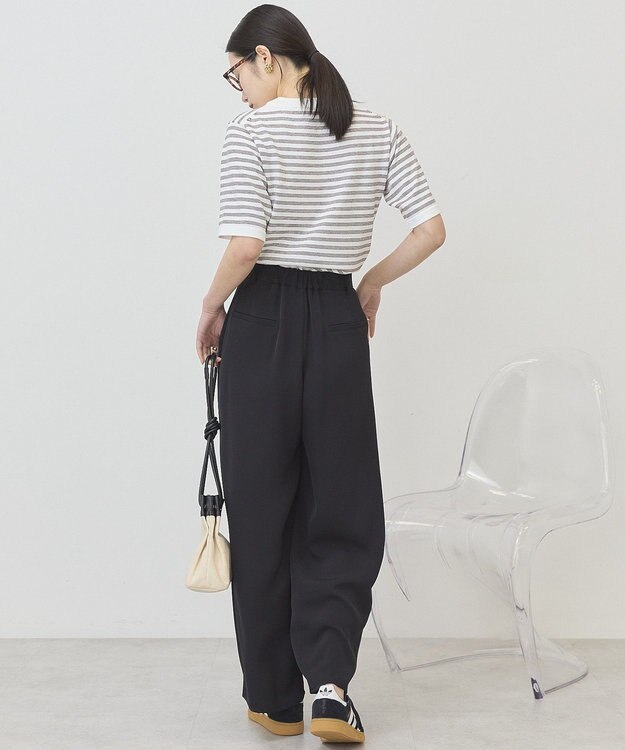 AMERICAN HOLIC ボーダーハーフスリーブニットプルオーバー Ivory