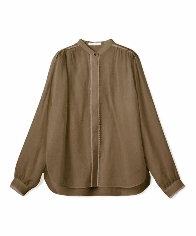 BEIGE， PAULINE / リネンヴィスコースレースブラウス Khaki