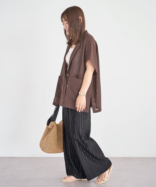 Green Parks メッシュポンチョジャケット Brown