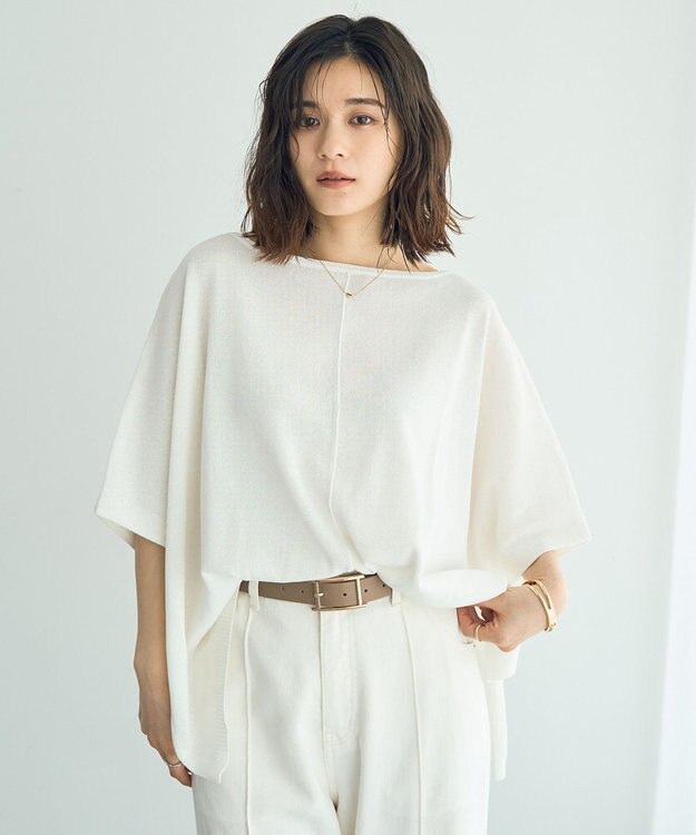 YECCA VECCA ペーパーヤーンルーズニット White