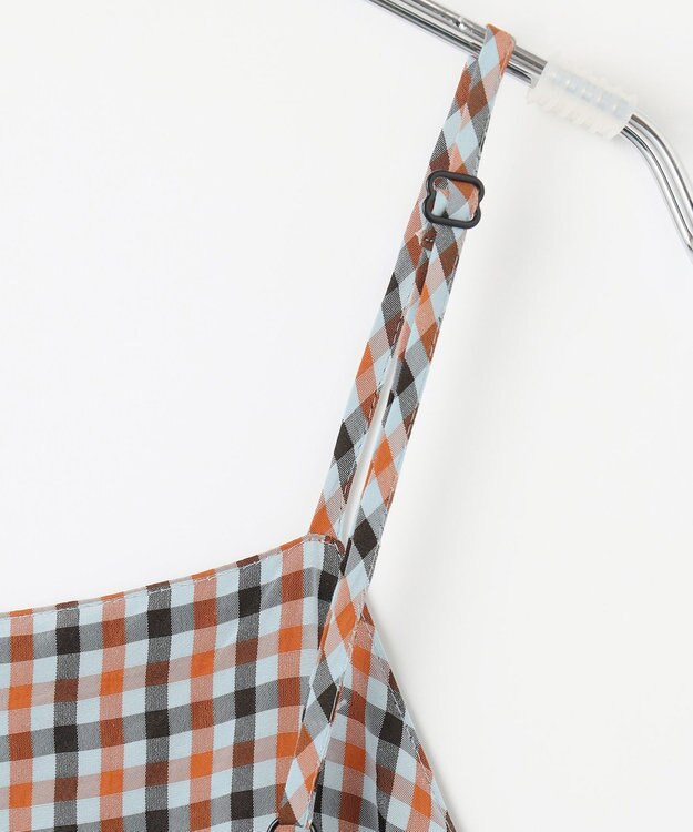 #Newans ボリュームチェックキャミワンピ ブルーチェック