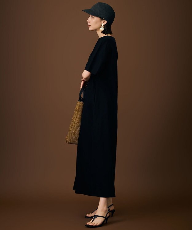 自由区 リラクシージャージー ドレス ブラック