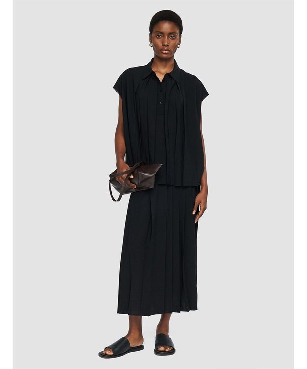 JOSEPH エアリープリッセ　ブラウス Black