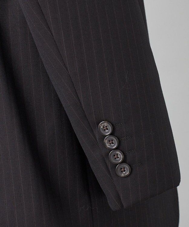 GOTAIRIKU シワになりにくい【御幸毛織/みゆきけおり】DRY SPINNER(ドライスピナー)スーツ（ブラウンストライプ） ダークブラウン系1