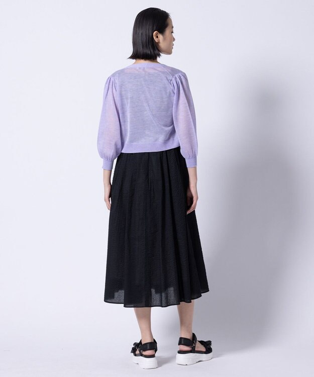 TOCCA 【美人百花掲載】SHEER BUBBLE KNIT ニットカーディガン ライラック系