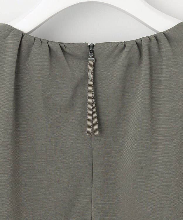 自由区 【洗える・XSサイズあり】ハイツイストポンチフロントタック カットソー カーキ系