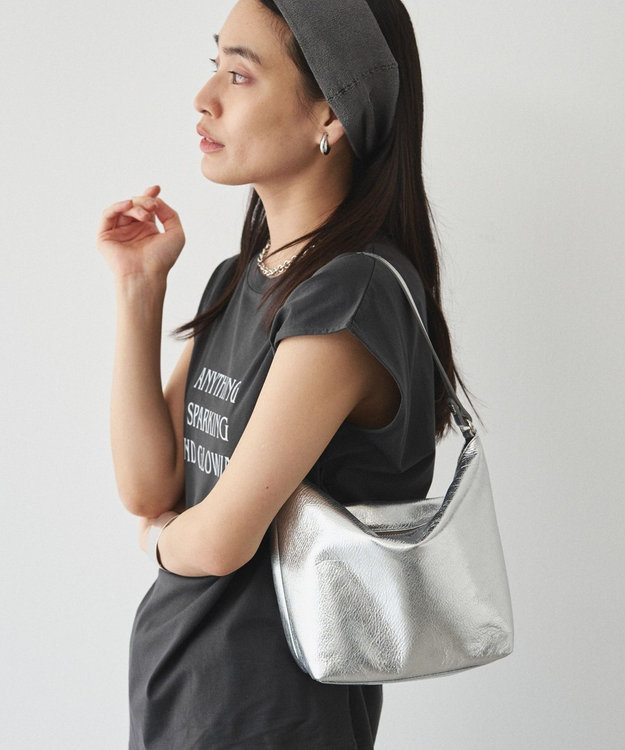 russet ソフトレザーシンプルショルダーバッグ【silver】(CE-1462) Silver