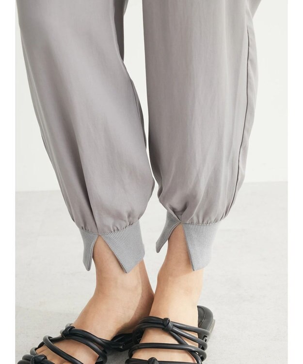 Green Parks ・ｆｕｒｒｙ　ｒａｔｅ　リブキリカエジョガーパンツ Light Gray