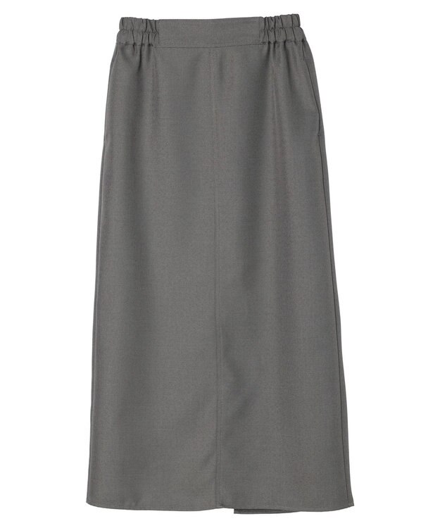 Green Parks 麻調Ｉラインスカート Gray