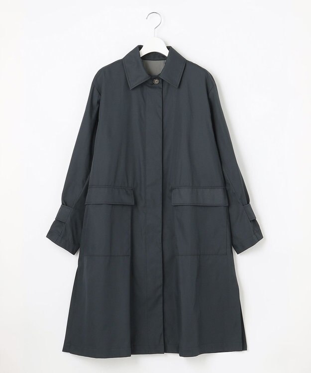 自由区 【XSサイズ～/洗える】リバーメモリー ステンカラーコート ネイビー系