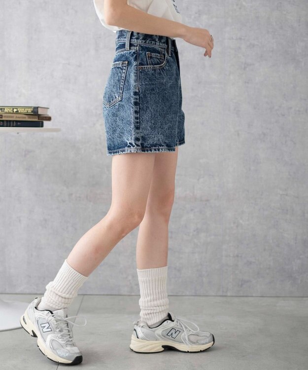 WEGO 台形デニムショートパンツ デニム中濃加工色