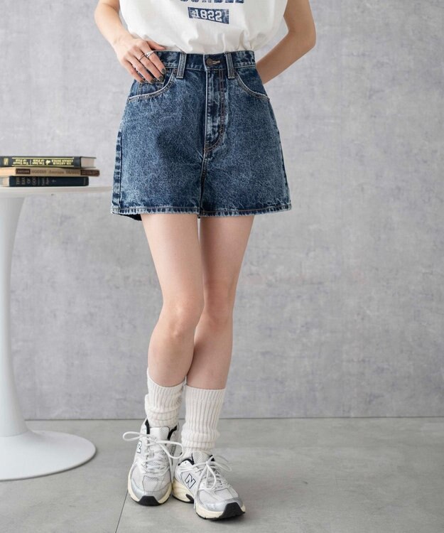 WEGO 台形デニムショートパンツ デニム中濃加工色