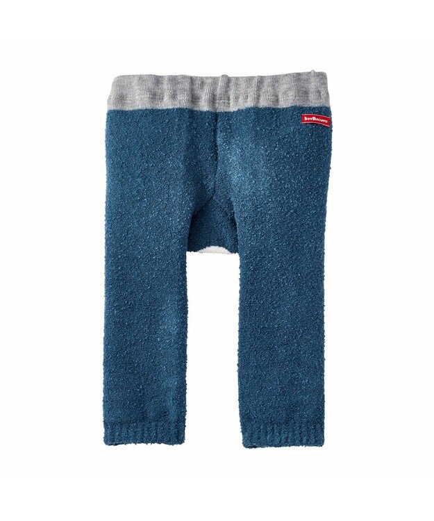 MIKI HOUSE HOT BISCUITS 【70-100cm】 シュクリーム素材 顔ドン あったかベビースパッツ 紺