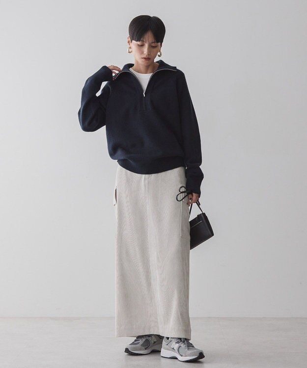 AMERICAN HOLIC バイパチハーフＺＩＰニットプルオーバー Navy