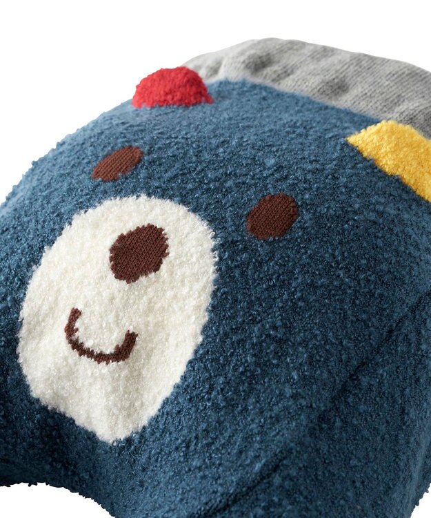 MIKI HOUSE HOT BISCUITS 【70-100cm】 シュクリーム素材 顔ドン あったかベビースパッツ 紺