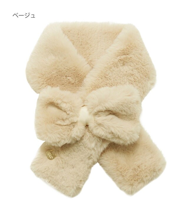 MOONBAT 【新色追加】PAUL & JOE ACCESSOIRES フェイクファーリボンマフラー ベージュ