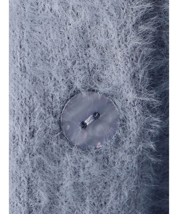 earth music&ecology ミニシャギーＶネックカーディガン Blue