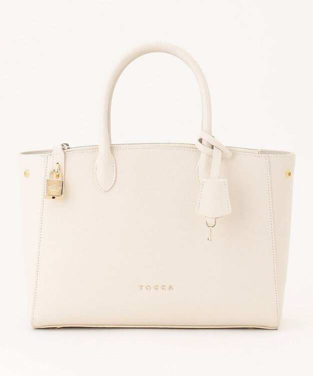 TOCCA HAPPY KEY LEATHERBAG レザーバッグ アイボリー系
