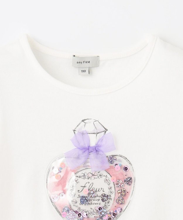 ANY KIDS シャラシャラビーズ Ｔシャツ ホワイト（香水）
