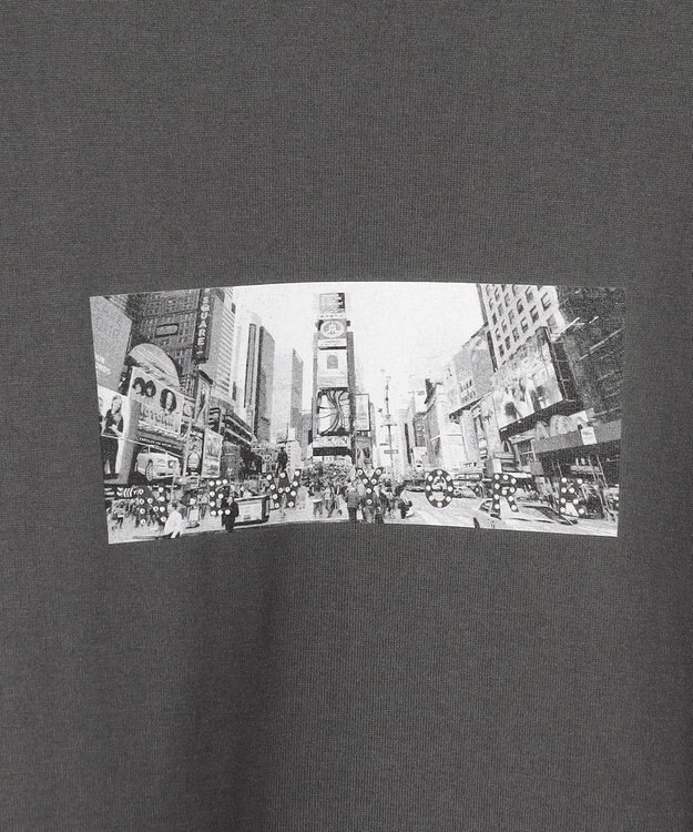 ICB L 【接触冷感・UVケア・洗える】クロップド ロゴTEE チャコール系