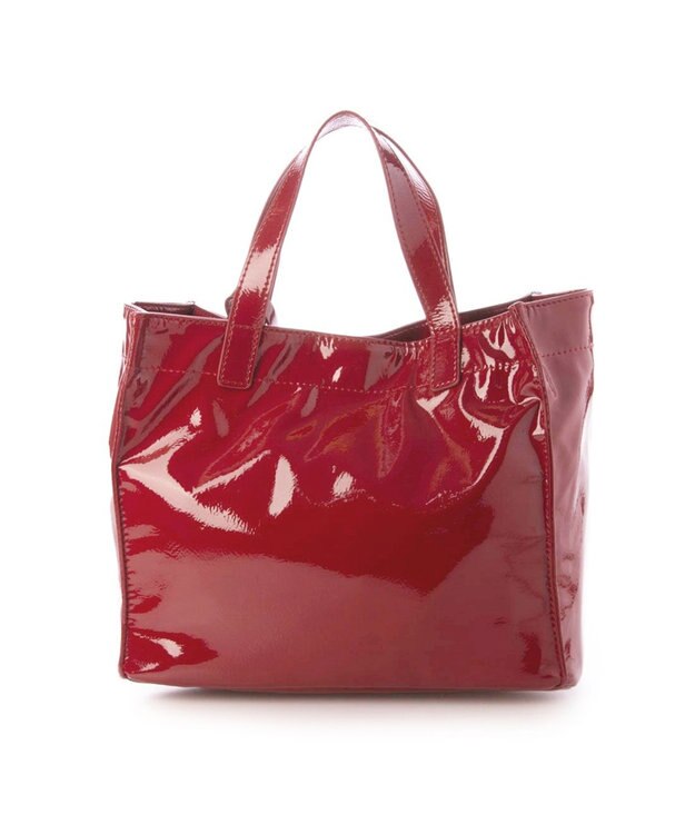 UNBILLION カシュカシュ cachecache / ソフトエナメルスクエア手提げトートS ワイン