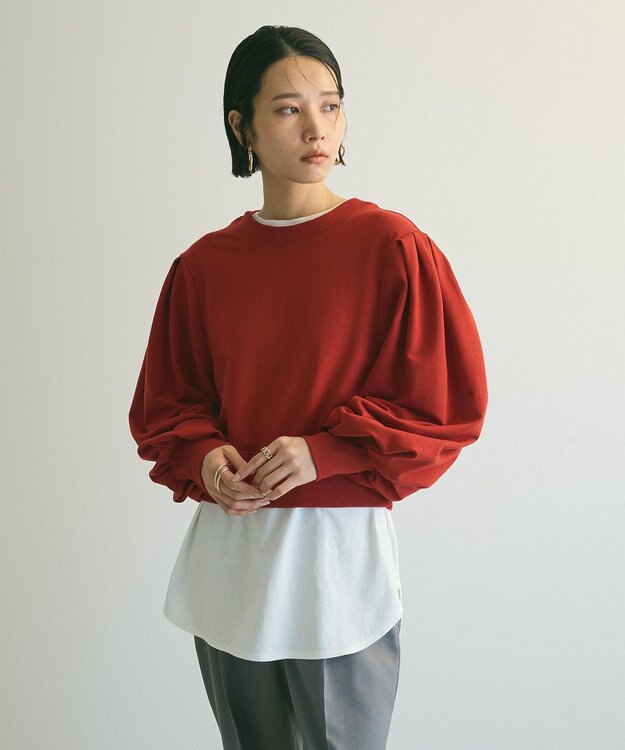 Green Parks ａ．タックスリーブスウェット Terracotta