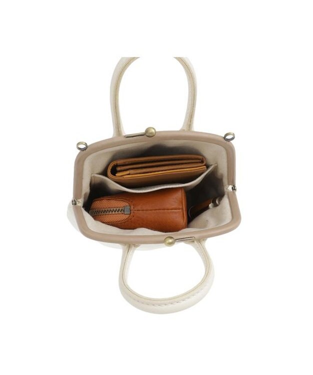 genten ミネルヴァキッコ 口金ショルダーバッグ アイボリー